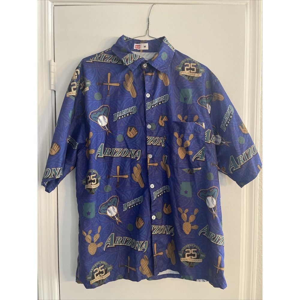 Budweiser Arizona Diamondbacks Hawaiian Shirt Men's Med 25th Anniversary USA SGA